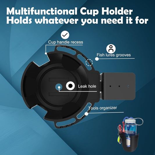 Deeper Desk Cup Holder with Large Metal Clamp, 3.8" Diameter Cup Holder, Anti-Spill Cup Holder Compatible with YETI Bottles & Pen Holder. (Large)