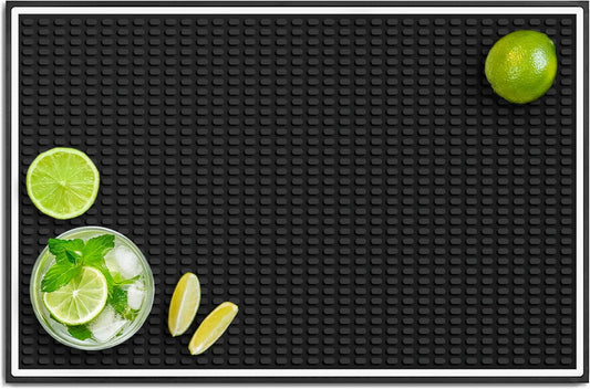 Bar Mat Spill Mat for Home Bar Decor for Home Durable Rubber 18"x12" Small Large Home Bar Accessories Bar Gifts Bar Mats for Countertop