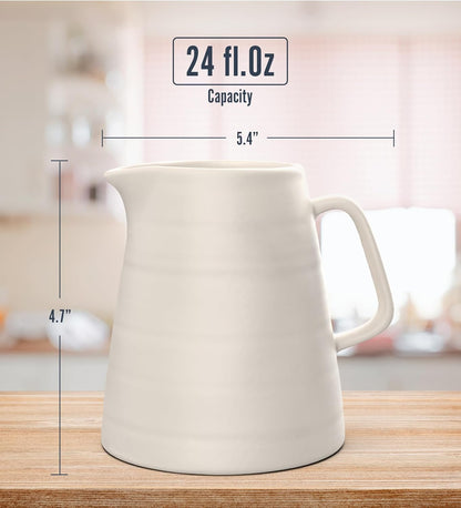 Pour Over Drip Coffee Maker Gift Set with Two Coffee Mugs, Non-Electric Pour Over Coffee Dripper, Easy Manual Brew Maker, Dishwasher and Microwave Safe, Filters not included (Ivory)