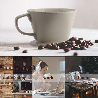 Yeeco White Coffee Dripper, Ceramic Filter Size 02, Manual Pour Over Dripper for Home, Office & Cafe