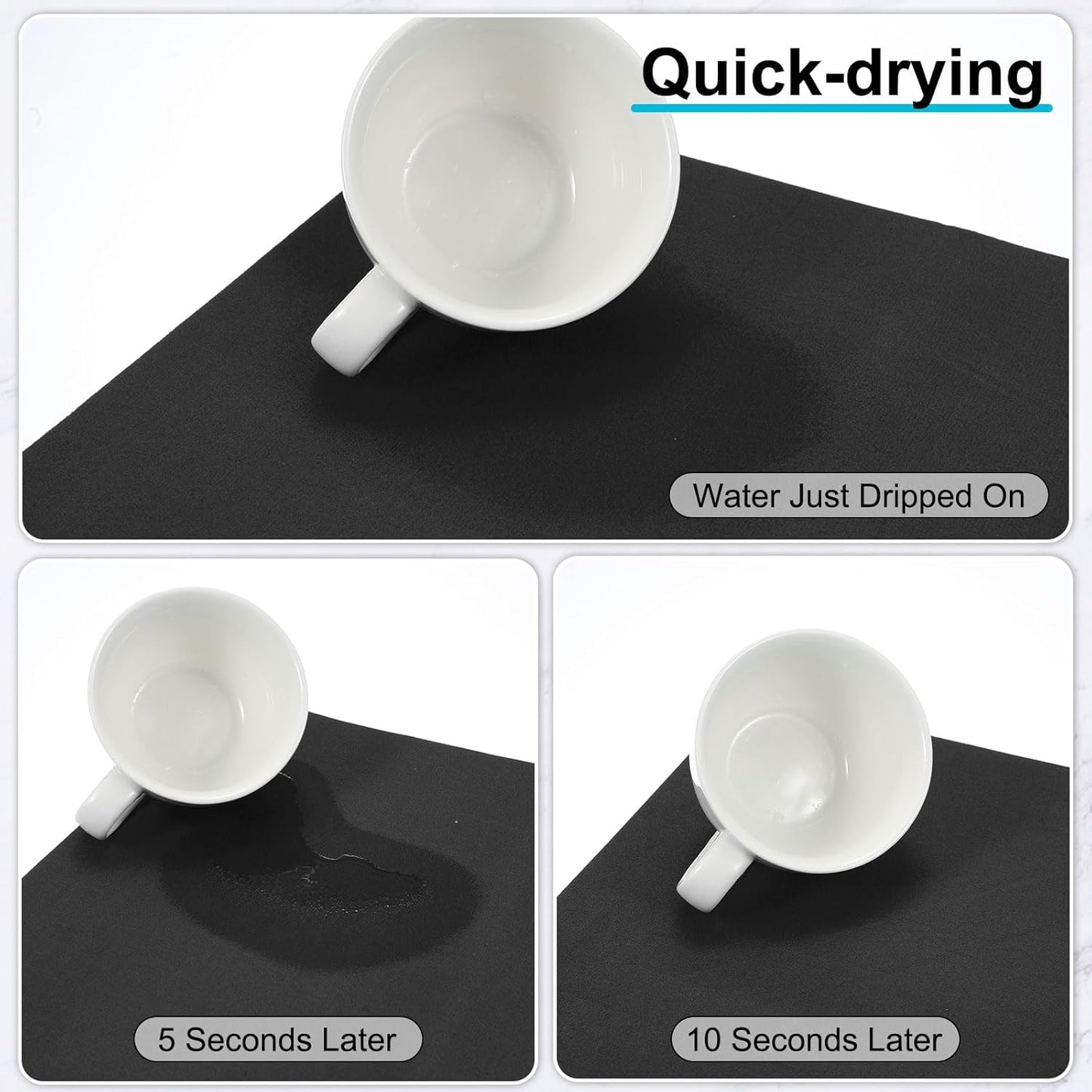 uxcell Silicone Mats for Kitchen Counter, 15.7" x 11.8" Non-Slip Countertop Protector Mat Heat Resistant Coffee Mat Waterproof Table Placemat, Black