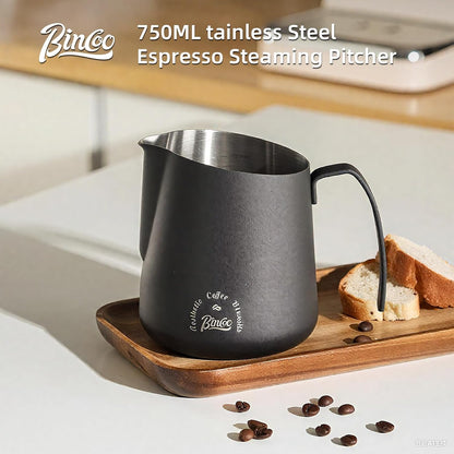Milk Frothing Pitcher 750ML - Espresso Steaming Pitcher with Large Handle and V-Spout,Stainless Steel Milk Frothing Cup for Cappuccino, Latte Art,Coffee Machine Accessories