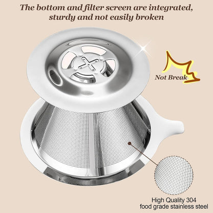 Pour Over Coffee Dripper, Slow Drip Paperless Coffee Filter, Pour Over Coffee Maker for 1-2Cups Brew, Double Mesh Design of Manual Reusable Cone Filter