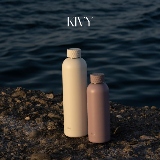 KIVY Insulated Water Bottle (Dark Blue, 33.8 Ounces)