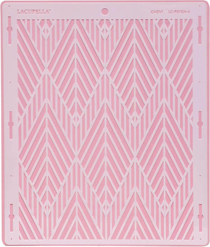 Cake Baking Stencil - Seamless Delicate Pattern for Decorating Tall Double Barrel Cake to Use with Buttercream, Royal Icing, Ganache, Paint, Airbrush (CHEVI)