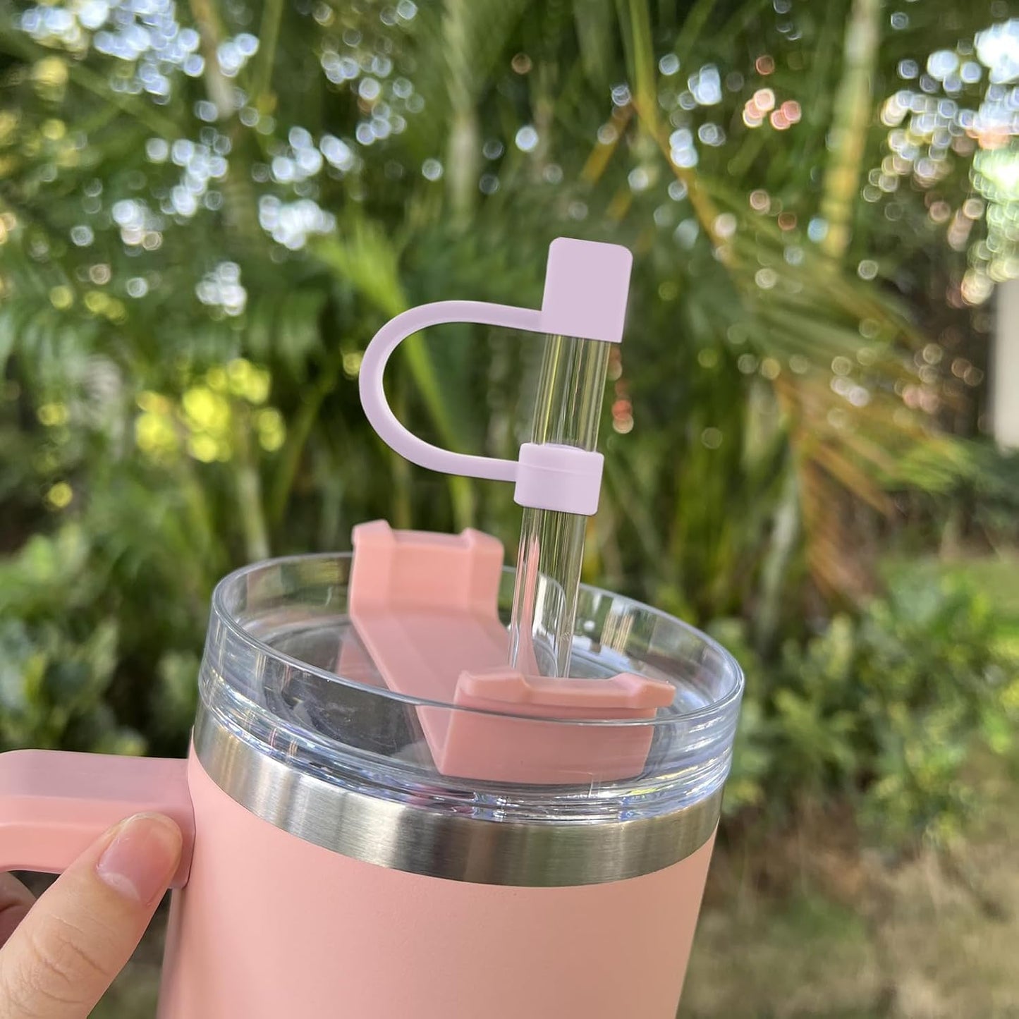 7Pcs 0.4in/10mm Diameter Silicone Straw Covers Cap Compatible with Stanley 20 30&40 Oz Cup, Straw Toppers for Stanley 40 Oz Tumbler with Handle, Dust-Proof Straw Caps for Water Bottle
