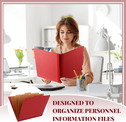 72 Pcs Classification Folders Letter Size, Back to School Supply for Teacher, Student, 3 Dividers Pressboard File Folder Bulk with 2 Fasteners, 3.5 Inch Expanding File Organizer (Red)