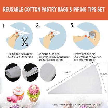 17 Pcs Extra Large Piping Tips,Stainless Steel Frosting Piping Kit,Professional Pastry Tips,Reusable Piping Bags and Decorate the frosting Nozzle,Frosting Icing Tips for Cupcakes, Cake,Cookie