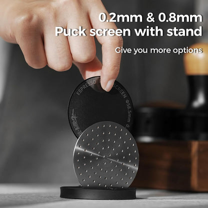 MHW-3BOMBER 51mm Espresso Puck Screen - 0.2mm Ultra Thin Espresso Puck - Metal Reusable Coffee Filter for Portafilter Basket 51mm - Puck Screen with Titanium Coating FG5640-OS