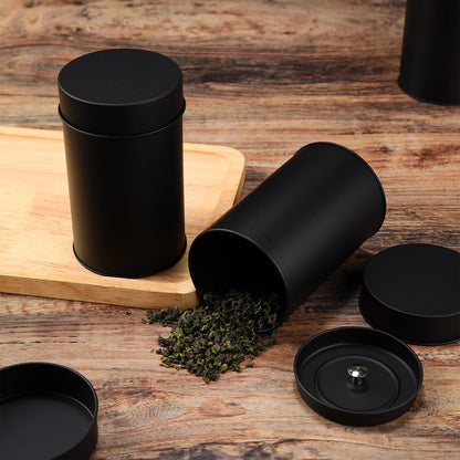 Zopeal 3 Pack Metal Tea Tin Canister with Airtight Double Lids 16 oz Round Tin Can with Lid Double Sealed Small Kitchen Container for Loose Tea Storage Coffee Sugar Candy Herbs and Spices
