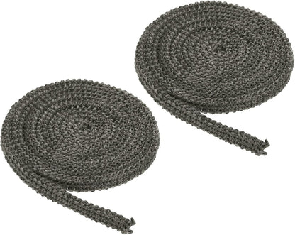 PATIKIL Wood Stove Gasket, 2Pcs 3/8" x 1/8" x 118" Flat Graphite Fiberglass High-Temperature Resistance Seal Rope for Stoves Fireplace Door, Black