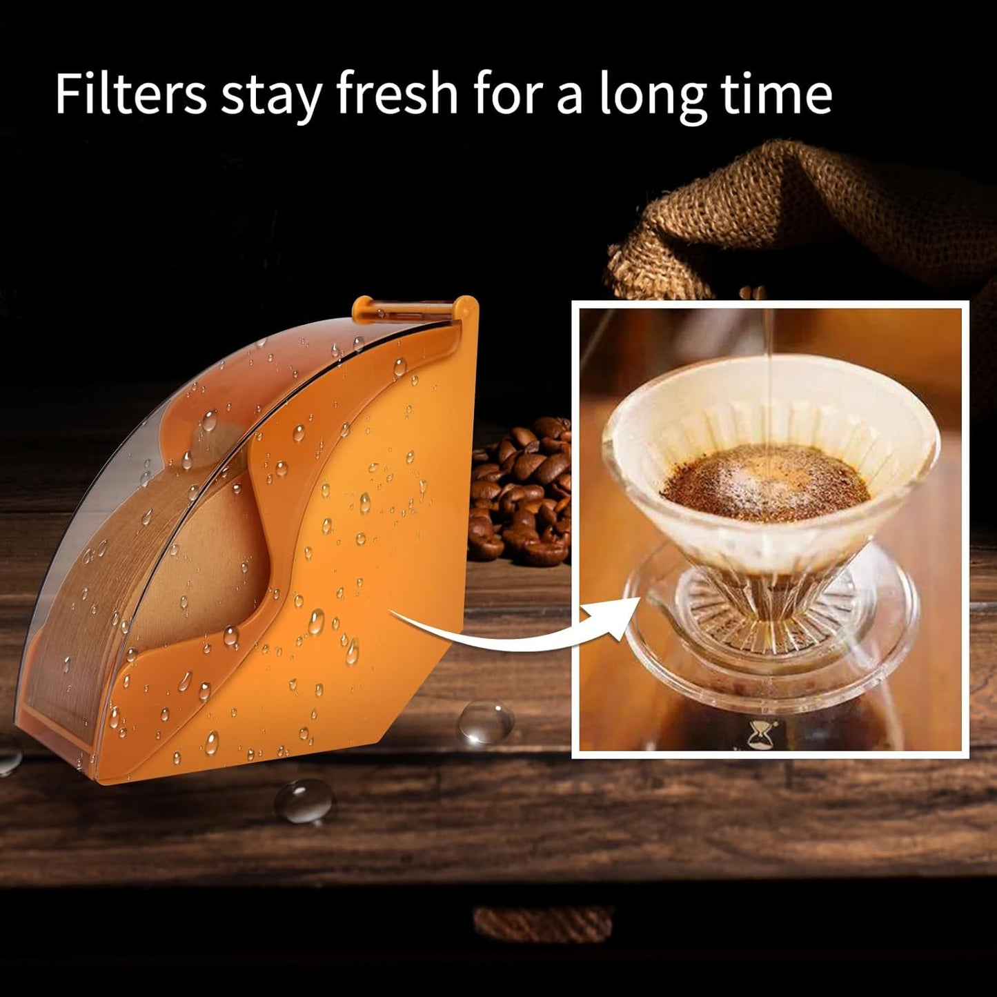 Coffee Filter Holder for Organizer and Coffee Station Accessories (Orange)
