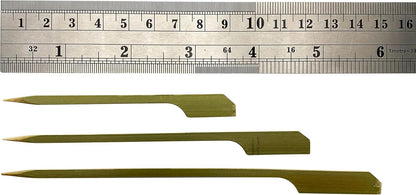 500 Count | KingSeal Natural Green Bamboo Wood Paddle Picks, Skewers for Appetizers and Cocktails, 3.5 Inches, Bulk Pack - 5 Packs of 100