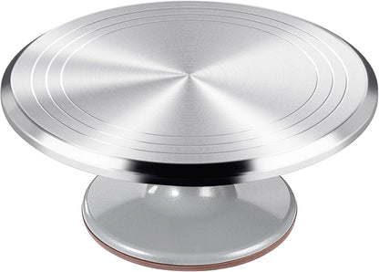 12 Inch Round Aluminum Tall Revolving Cake Decorating Stand,Cake Turntable, Rotating Cake Stand,Cake Spinner Turntable for Decorating,Cake Turntable for Decorating,Professional Cake Decorat Spin Kit