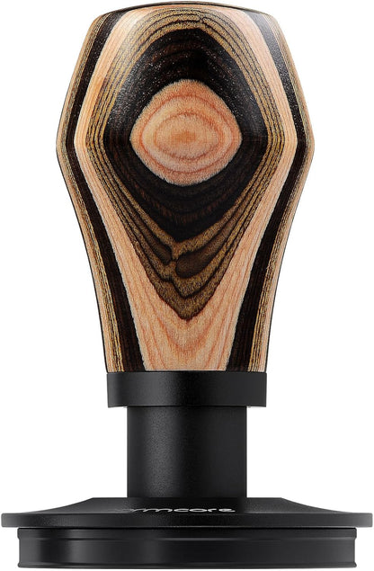 Normcore 58.5mm Espresso Coffee Tamper V4, Spring Loaded Tamper With Titanium PVD Coating Ripple Base, 15lb / 25lb / 30lbs Replacement Springs, Colorful Wood Handle