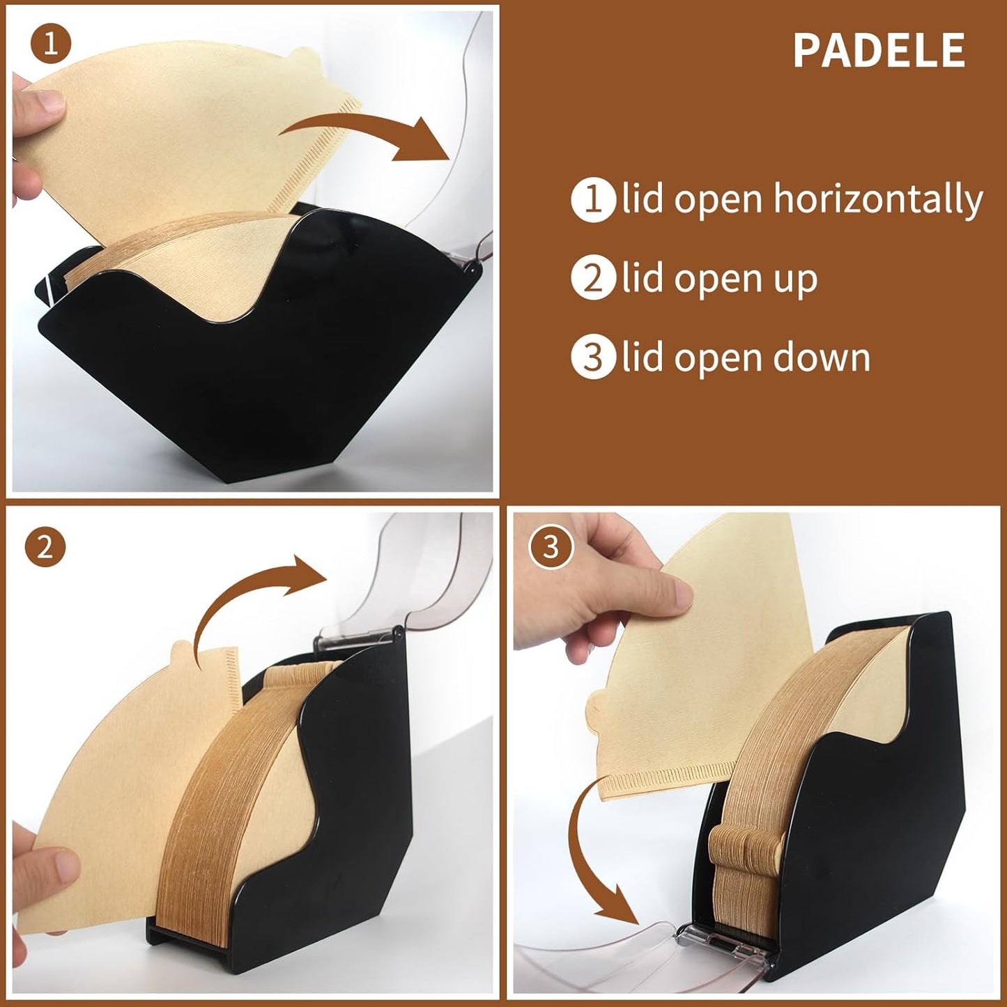 Coffee Filter Holder for Organizer and Coffee Station Accessories (Black)