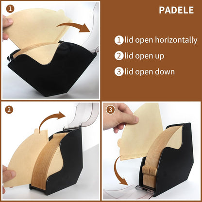 Coffee Filter Holder for Organizer and Coffee Station Accessories (Black)