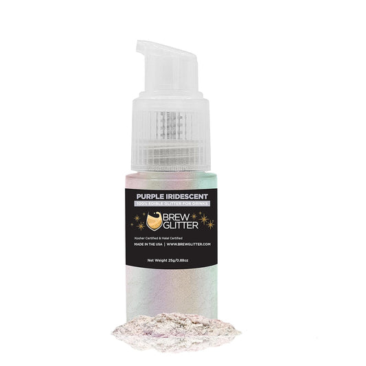 Purple Iridescent BREW GLITTER Edible Glitter For Drinks, Cocktails, Beer, Garnish Glitter & Beverages | 100% Edible & Food Grade | Vegan, Gluten, Nut Free (25g Spray Pump, Purple Iridescent)