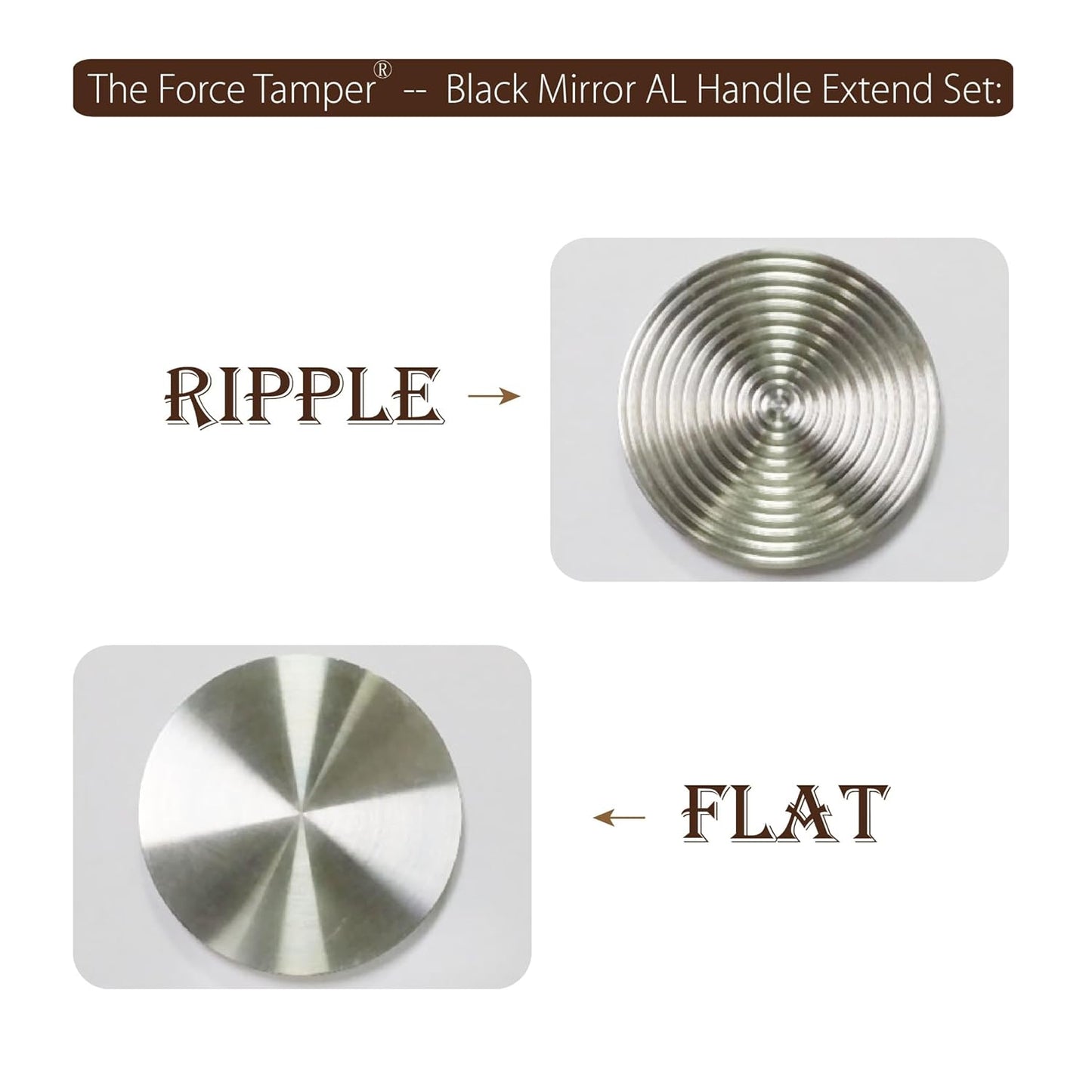 The Force Tamper Automatic Impact Adjustable Constant Pressure and Autoleveling Coffee Tamper Black Mirror Jellyfish AL Handle Set Pro (Extend Set, 58.35mm)