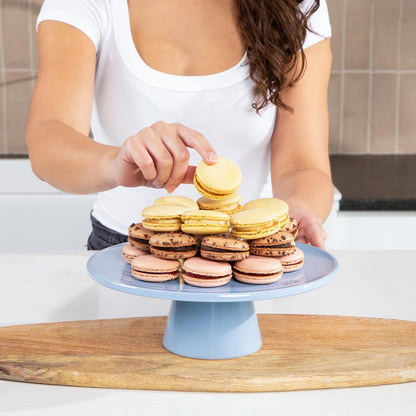 The Cake Stand -10 Inch Ceramic Pedestal Cake Stand with Gloss Finish - Modern Display for Cakes, Cupcakes, Cookies & More - Perfect for Weddings, Birthdays & Baby Showers (Rose)