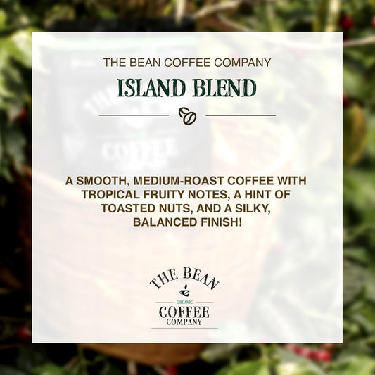 The Bean Organic Coffee Company Island Blend, Medium Roast, Whole Bean Coffee, 16-Ounce Bags (Pack of 2)