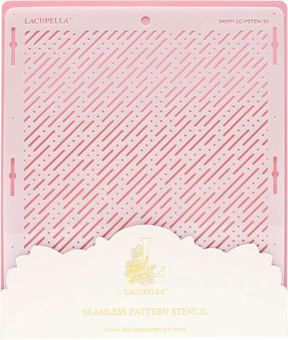 Cake Baking Stencil - Seamless Delicate Pattern for Decorating Tall Double Barrel Cake to Use with Buttercream, Royal Icing, Ganache, Paint, Airbrush (Skipp)