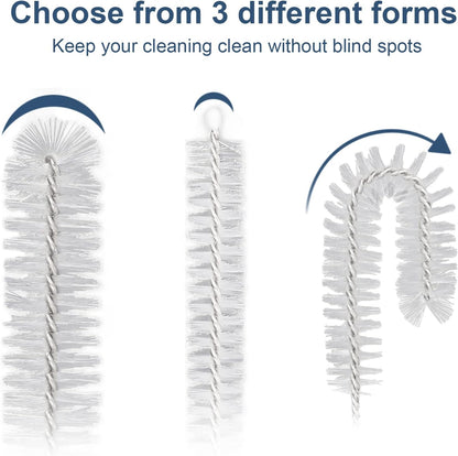 Straw Cleaner Brushes Sets, 12 Pieces 8.2 Inch Botthle Cleaning Brush and Nylon Tube Brush Brush Kit for Sippy Cup, Tumbler, Water Bottle, Drinking Straw (White)