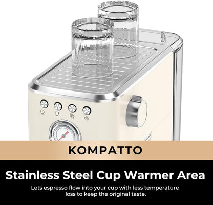 CHULUX Slim Espresso Machine with Milk Frother Steam Wand, 20 Bar Professional Italian Pump Semi Automatic Espresso Coffee Machine for Home Cappuccino & Latte Maker, Creamy