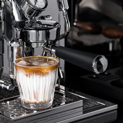 IKAPE 58mm Bottomless Naked Portafilter, Coffee Portafilter with Black Silicone Handle, Fits E61, Flair 58, ECM, Rocket, Sanremo, Synesso, Slayer, VBM Machines, with 18g Capacity Filter Basket