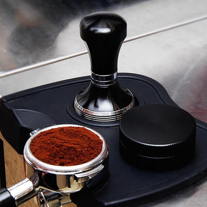 MOJAE 58mm Espresso Tamper with 304 Stainless Steel Flat, Coffee Tamper for 58mm Portafilters (Black)