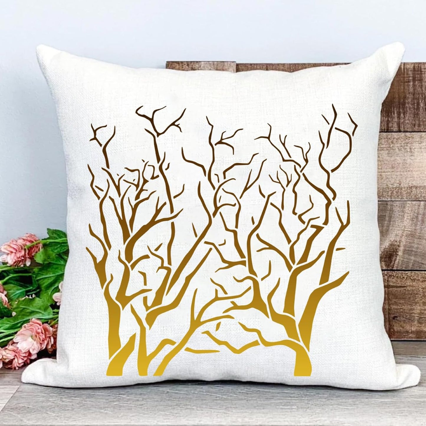 Tree Stencils for Painting on Wood Leaf Vine Stencil Large Bird Branch Stencils for Crafts Reusable for Wall Furniture Canvas Decor