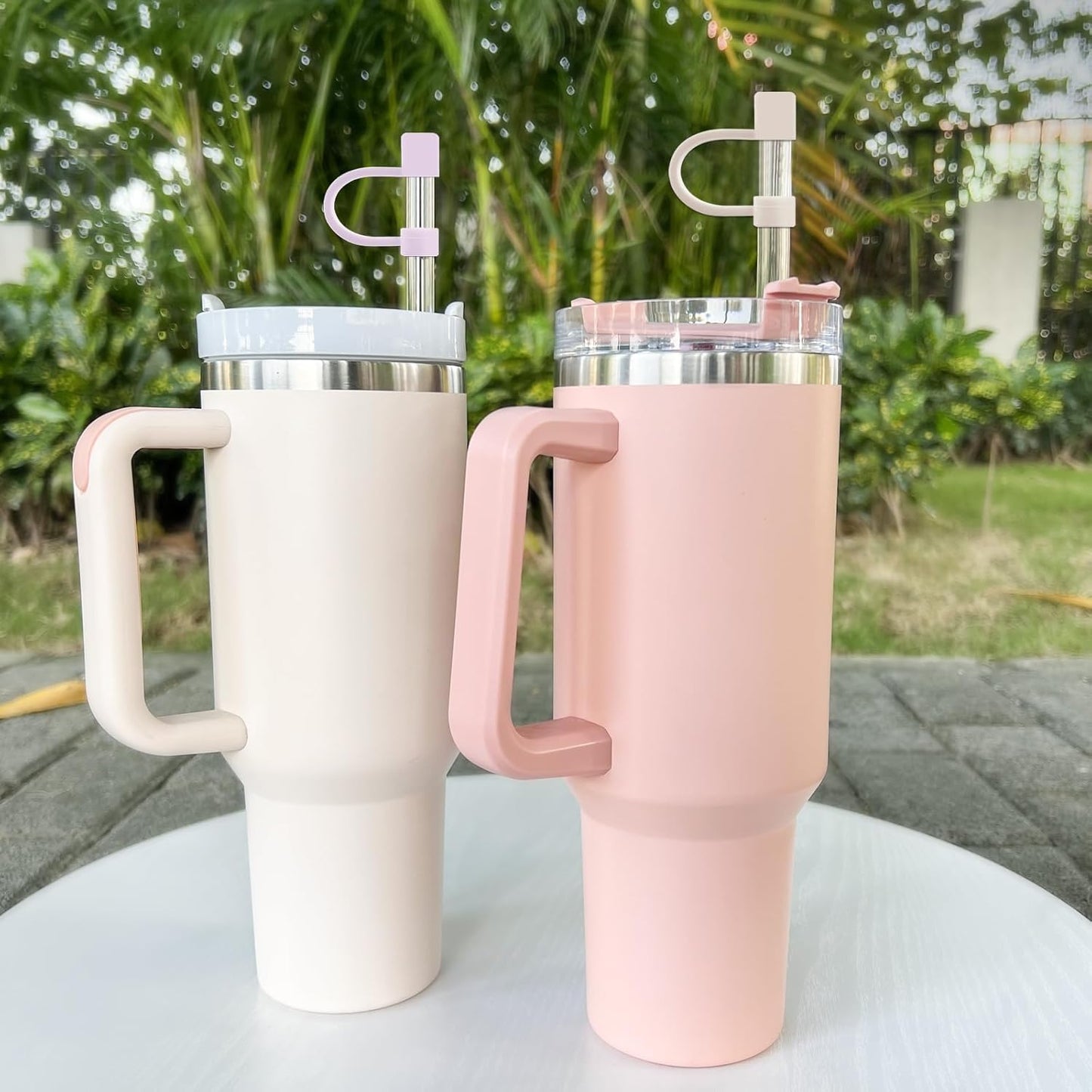 7Pcs 0.4in/10mm Diameter Silicone Straw Covers Cap Compatible with Stanley 20 30&40 Oz Cup, Straw Toppers for Stanley 40 Oz Tumbler with Handle, Dust-Proof Straw Caps for Water Bottle