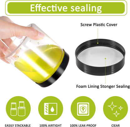 12pcs Plastic Jars with Lids 16 oz & 8 oz & 4 oz, Leakproof Storage Containers Clear Plastic Mason Jars for Peanut, Spice, Cookie, Candy and Dry Food Wedding Shower Party Favors