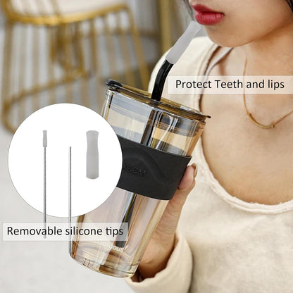 pson 8Pcs Silicone Straw Tips, Food Grade Reusable Anti-Scald/Cold Straw Covers Fit for 8mm Stainless Steel Straws(White)