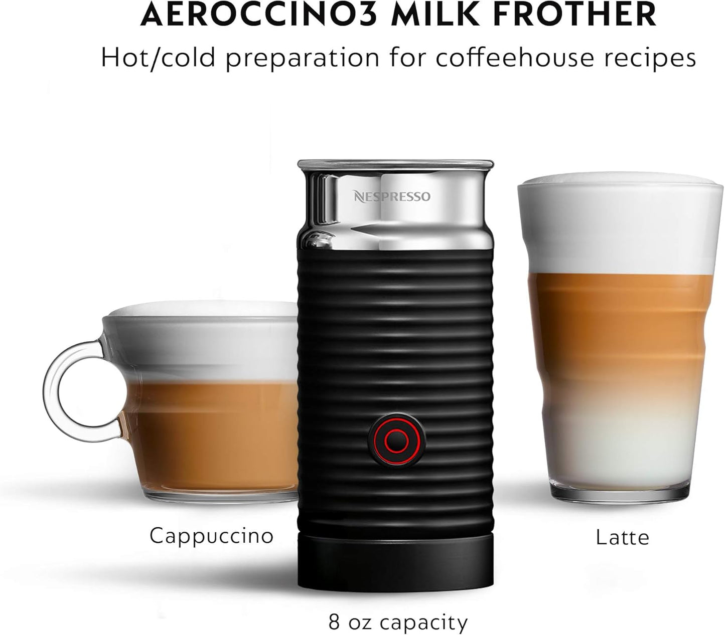 Nespresso Vertuo Coffee and Espresso Machine by De'Longhi with Milk Frother, 1000 Milliliters, Graphite Metal