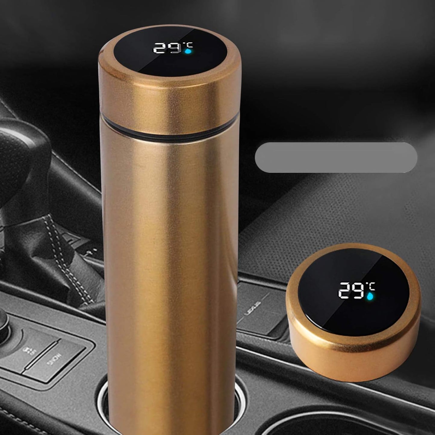 Water Bottle with LED Temperature Display,Double Walled Vacuum Insulated Water Bottle,Stainless Steel Sports AutomotiveTravel Mug,BPA-free Leak Proof Keep Cold and Keep Warm 12H
