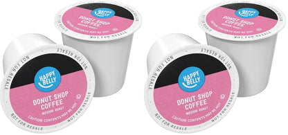 Amazon Brand - Happy Belly Medium Roast Coffee Pods, Donut Style, Compatible with Keurig 2.0 K-Cup Brewers, 100 Count (Pack of 2)