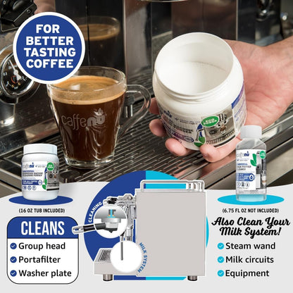 Coffee Machine Cleaner Powder 450G - Espresso Machine Cleaner for Group Head - Commercial Machine Cleaning Formula - Complete Your Barista Accessories Collection