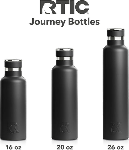 RTIC 20oz Journey Bottle Metal Stainless Steel Vacuum Insulated, BPA Free, Reusable, for Water, Hot and Cold Drinks, Travel, Sports, Camping, Peach Tea