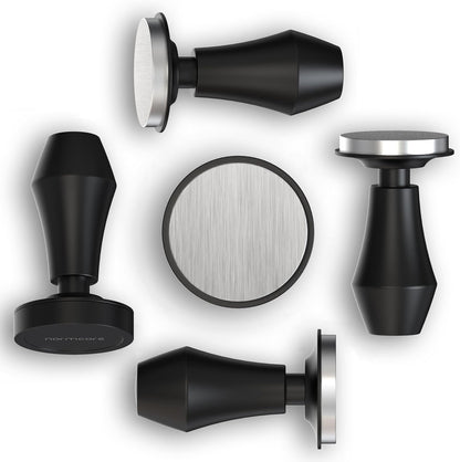 Normcore Coffee Tamper 57mm, Spring-loaded Tamper V4, Barista Espresso Tamper Flat Base with 15lb / 25lb / 30lbs Springs, Anodized Aluminum Handle and Stand, Fits Ascaso Lelit 57mm portafilters