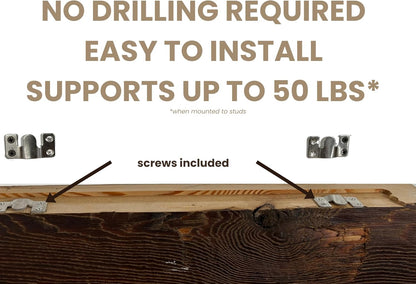 Modern Timber Craft Reclaimed Wood Floating Wall Shelf | Solid Rustic American Barnwood, Floating Shelf Brackets | 2.75" Thickness | 18" L x 8" D, Unfinished, Planed and Sanded, 3 Pack
