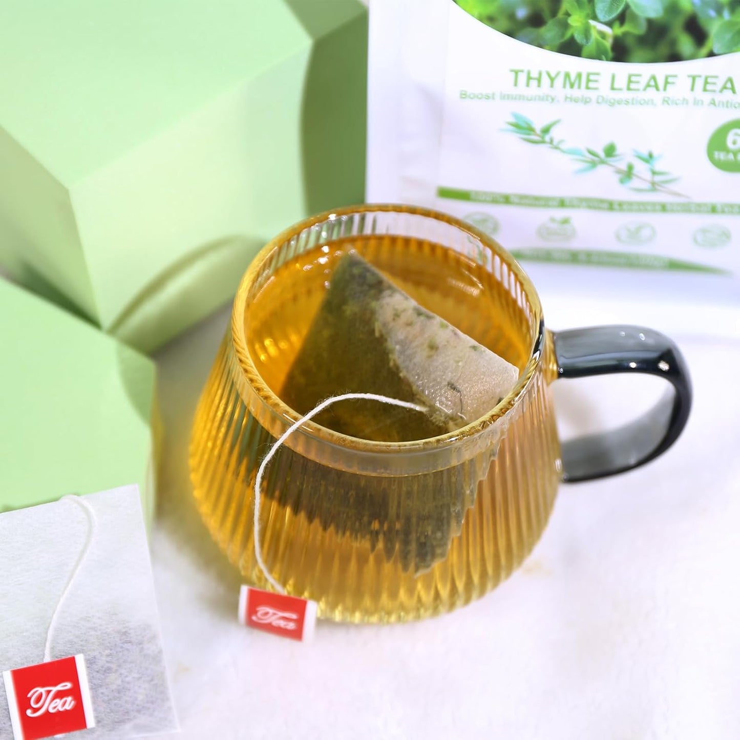 TEARELAE - Thyme Tea Bags - 60 Count - 100% Pure Natural Thyme Leaves - Help Digestion, Boost Immunity - Non-GMO - Caffeine-Free