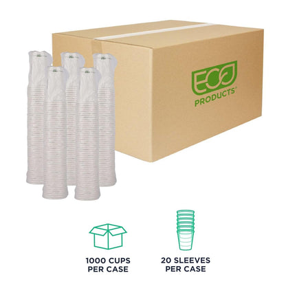 ECO PRODUCTS Compostable Disposable GreenStripe 16oz Coffee Cups, Case of 1000, White Single Wall Hot Paper Cup, Plant Based PLA Lining, Biodegradable