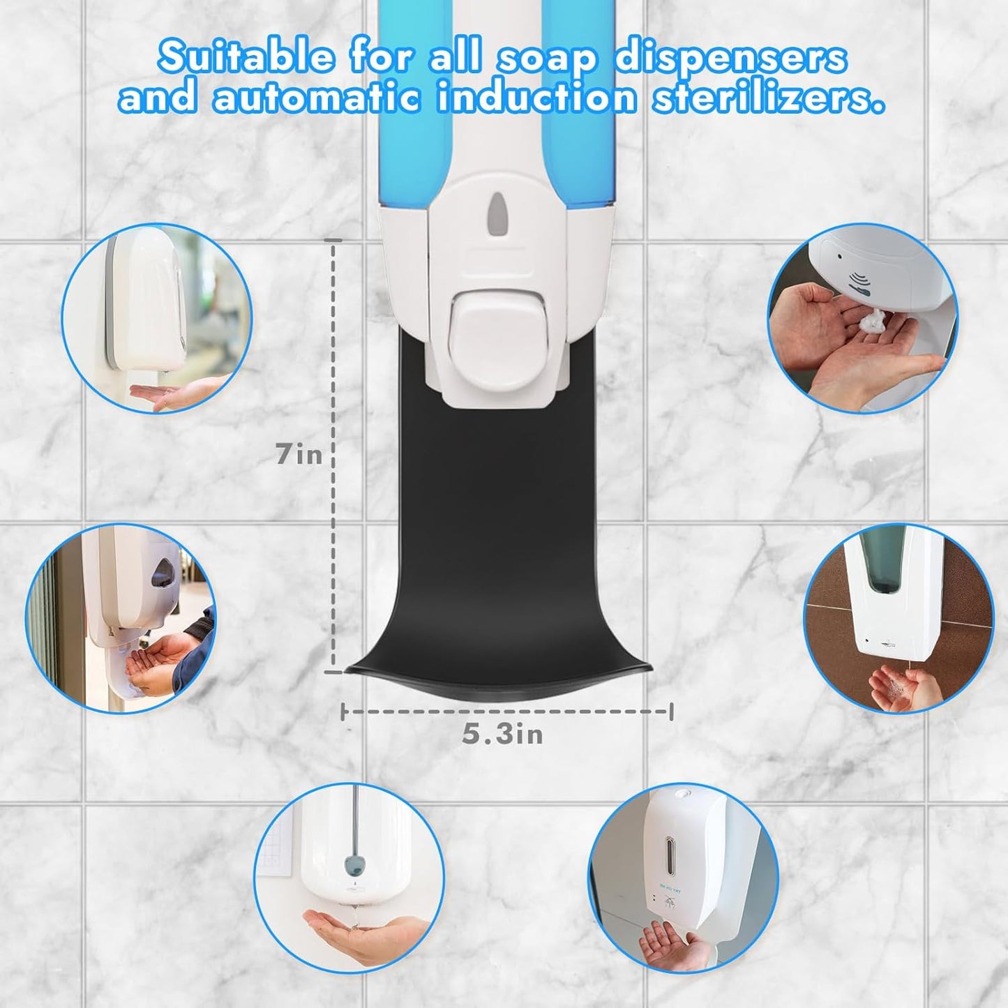 Dispenser Drip Tray Wall Mount Soap Dispenser Bracket, Laundry Detergent Drip Catcher Prevent Dripping and Spraying, Easy to Clean(Black)