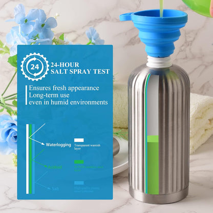 Countertop Soap Dispenser - Rust-Proof Roman Column Shaped Stainless Steel Bottle with Pump for Bathroom and Kitchen - 18 oz Brushed Nickel Liquid and Lotion Dish Soap Dispenser