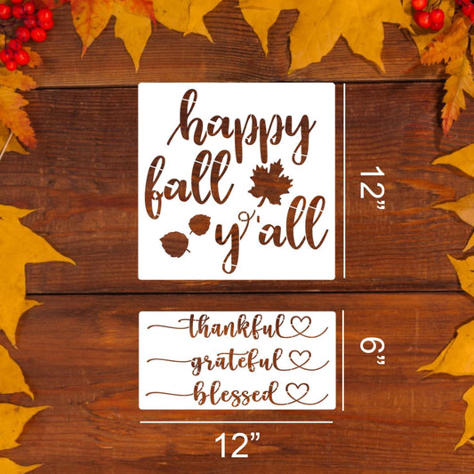 Large Fall Stencils 12” Thanksgiving Stencils Pumpkin Stencil for Painting on Wood Fabics Doormats DIY Crafts Decor