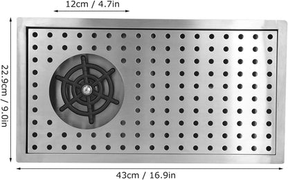 Fdit G1/2 Automatic Stainless Steel Cup Washer Cleaner Machine Rinser Pitcher Drain and Drip Tray Glass Rinser for Hotel Bar Pub Restaurant(2#)