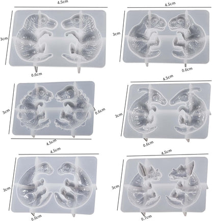 Dragon Earring & Pendant Mold Set - 7 Piece Dinosaur & Egg Designs for Resin Earring Decoration