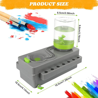 Brush Rinser Set Paint Cleaning Tools Makeup Brush Cleaner Machine, Paint Brush Cleaner Brush Rinser Running Water Circulation Paint Brush Cleaner (Grey Green)