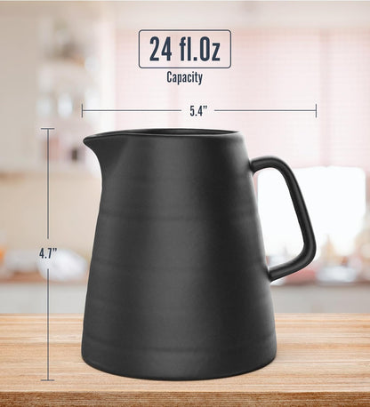 Pour Over Drip Coffee Maker Gift Set with Two Coffee Mugs, Non-Electric Pour Over Coffee Dripper, Easy Manual Brew Maker, Dishwasher and Microwave Safe, Filters not included (Black)